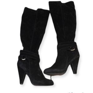 Steve Madden Black Velvet High Heel Boot Size 9